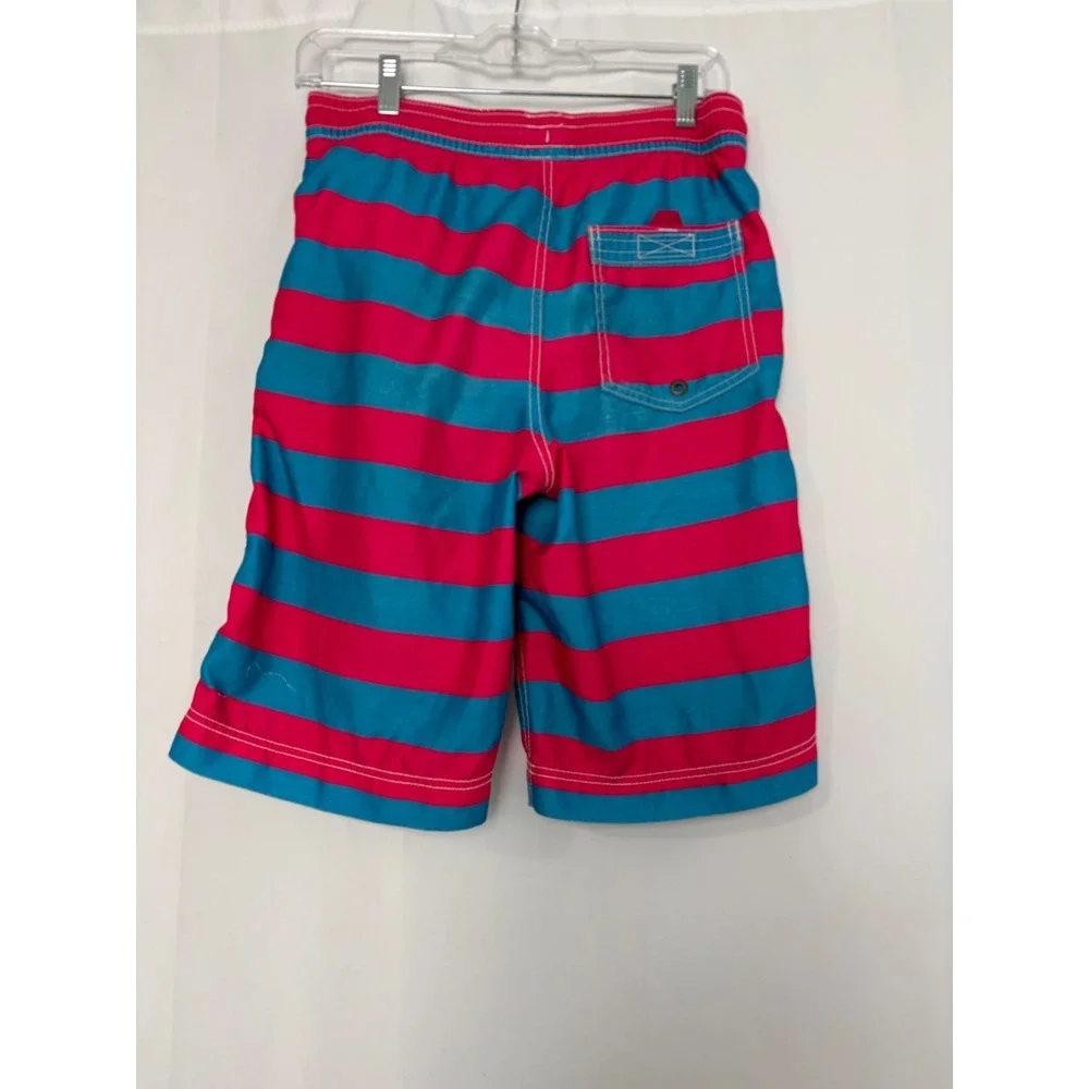 GapKids‎ Boys XXL 14-16 Pink Blue Striped Swim Trunks Board Shorts G-86 Surf